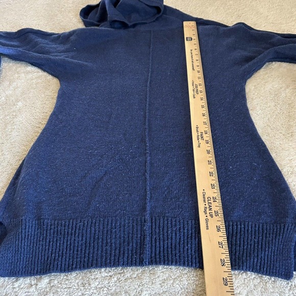 Tahari Women's Extra fine Merino Wool Sweater Small Turtleneck Tunic Blue - Picture 14 of 15